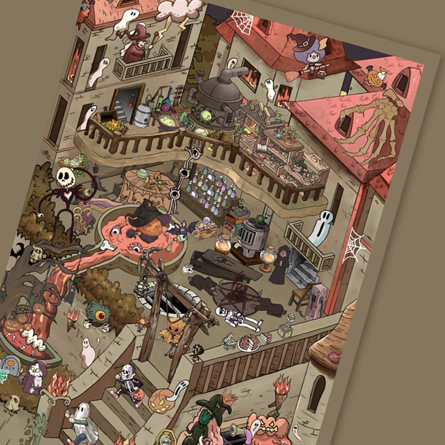 Ghost Castle Halloween Party 3D Scene Sticker Plus Size 2 Theme Sets: Magic Castle | Ruined Castle