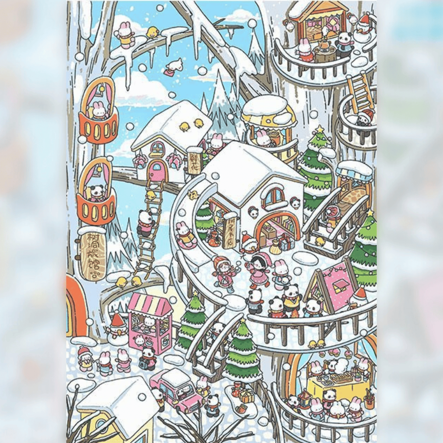 Treehouse Seasons 3D Scene Sticker Plus Size 4 Theme Sets: Spring Treehouse | Summer Treehouse | Autumn Treehouse | Winter Treehouse