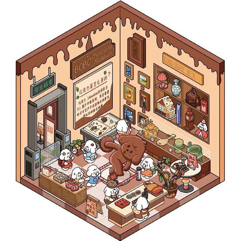 BoBo Puppy Sticker Book – 12 Fun-Themed Scenes | 3D Miniature Scene Stickers