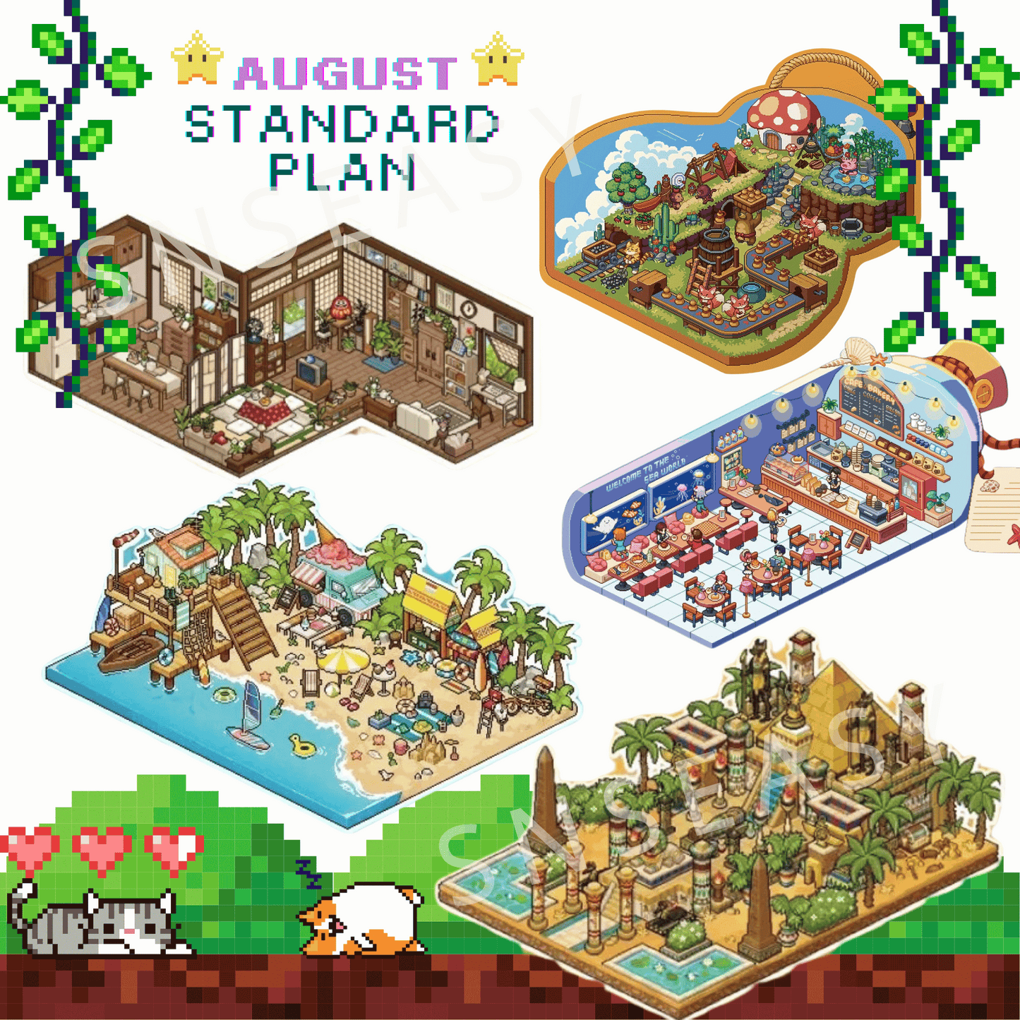 "Pixel World" Scene Sticker Box