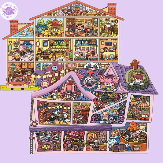 Plus Royal Apartment & Ghost Hotel – 3D Miniature Sticker Scenes - 2 Theme Sets: Royal Apartment | Ghost Hotel