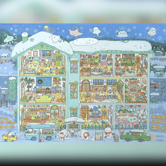 Super Hotel – 3D Miniature Scene Stickers Plus Size – 2 Theme Sets: Cozy Winter Inn | Monster Apartment