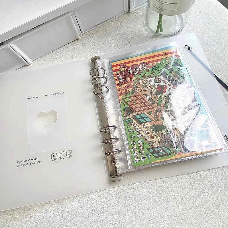 A4 A5 Loose-Leaf Scene Sticker Storage Album - for 3D Room Stickers, Polaroids, Postcards, and Journaling Cards
