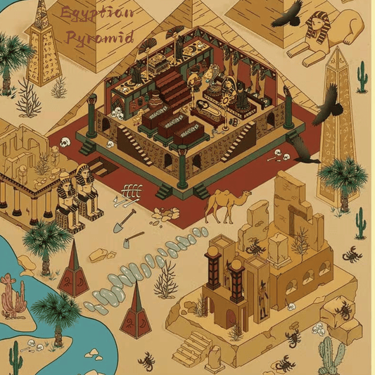 Ancient Wonders – 3D Miniature Scene Stickers – 2 Theme Sets: Atlantis | Egyptian Pyramid