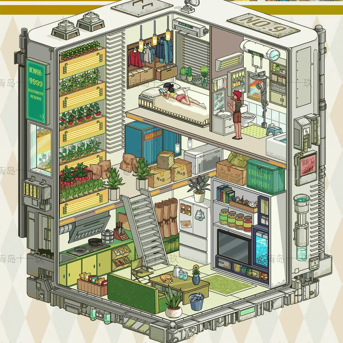 The End of the World – 3D Miniature Scene Stickers – 2 Theme Sets: Doomsday Cabin | Apocalypse Camp