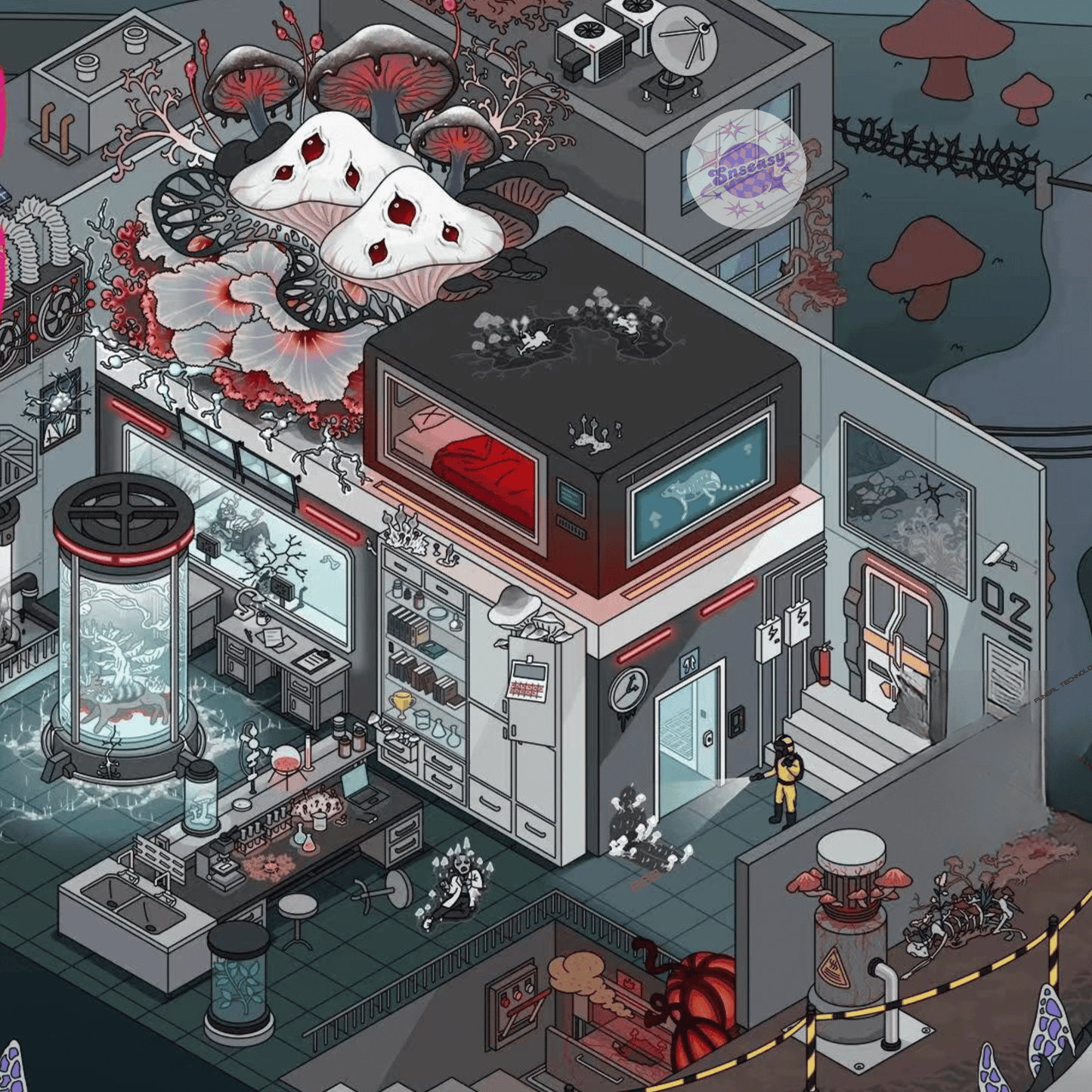 Biochemical Horror Series – Plus Size 3D Miniature Scene Stickers – 3 Theme Sets: Bio Lab | Bio Factory | Bio Hospital