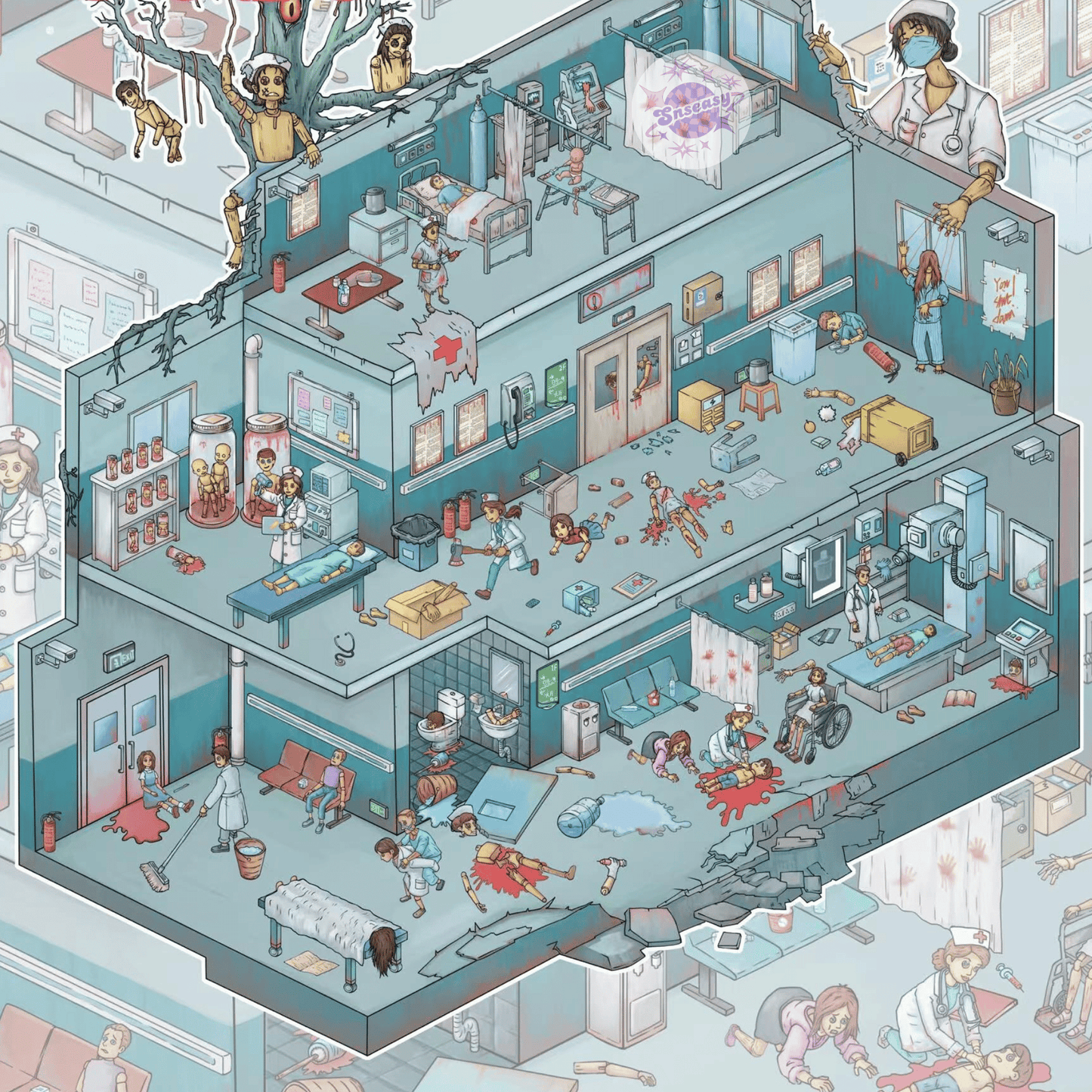 Biochemical Horror Series – Plus Size 3D Miniature Scene Stickers – 3 Theme Sets: Bio Lab | Bio Factory | Bio Hospital