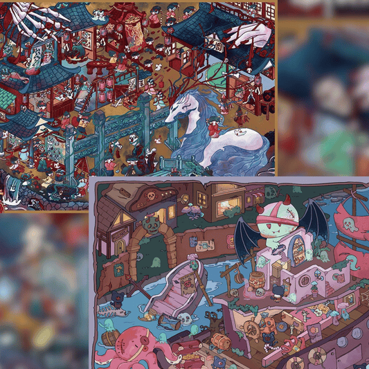 Ghost Chapter 3D Scene Sticker Plus Size 2 Theme Sets: Ghost Ship | Chinese Ghost Market
