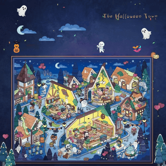 Halloween Town – 3D Miniature Scene Stickers – Haunted Village Theme