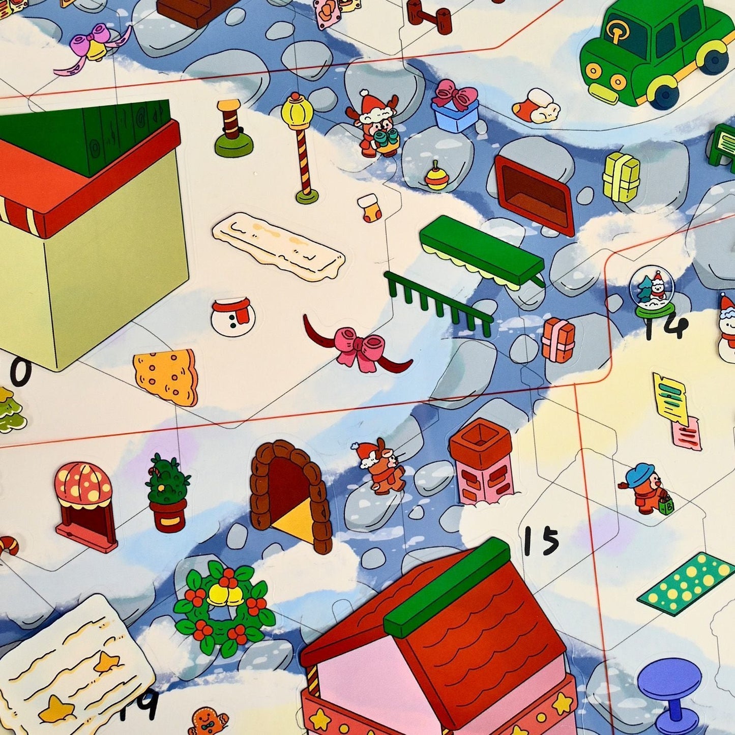 Grinwald Christmas Town 3D Scene Sticker Plus Size