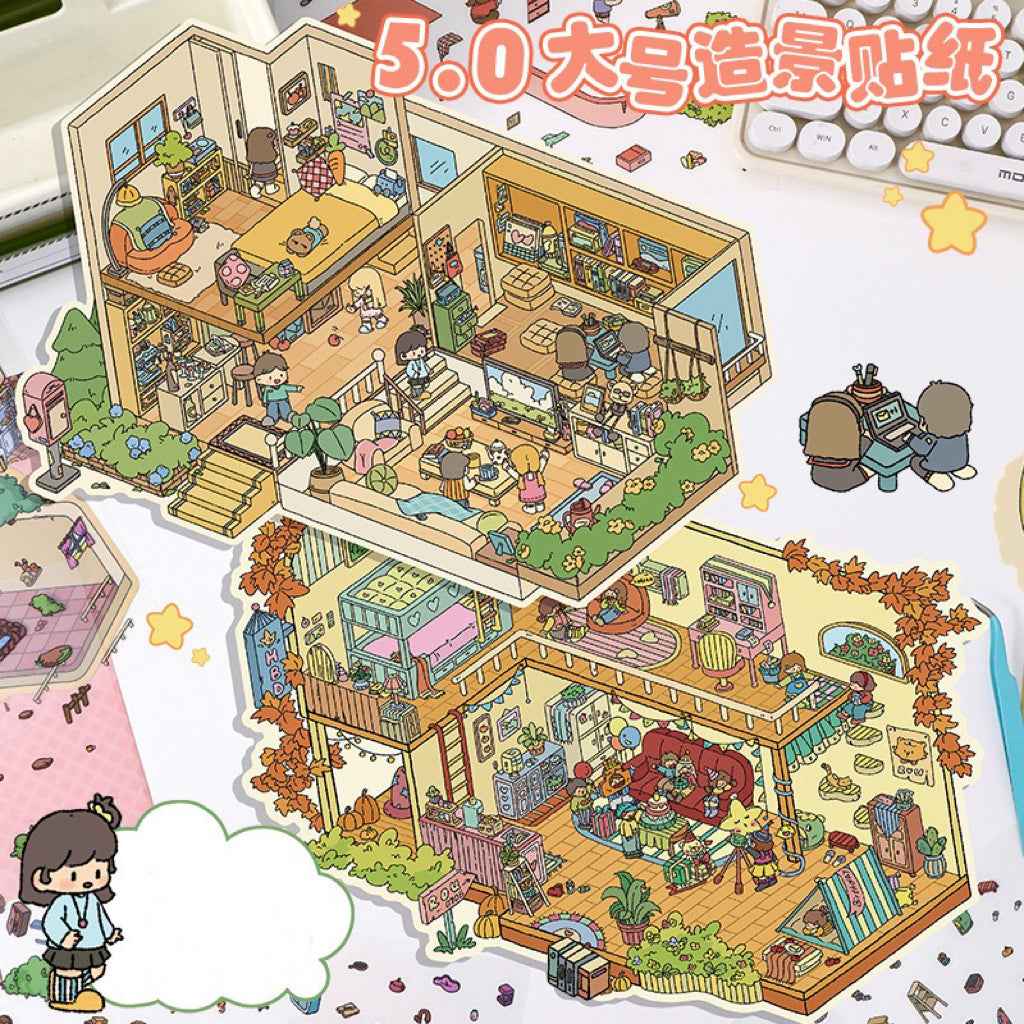 The Best Friends Party – 3D Sticker Scenes - 4 Theme Sets: Sisters Party | Study Party | Birthday Party | Villa Party