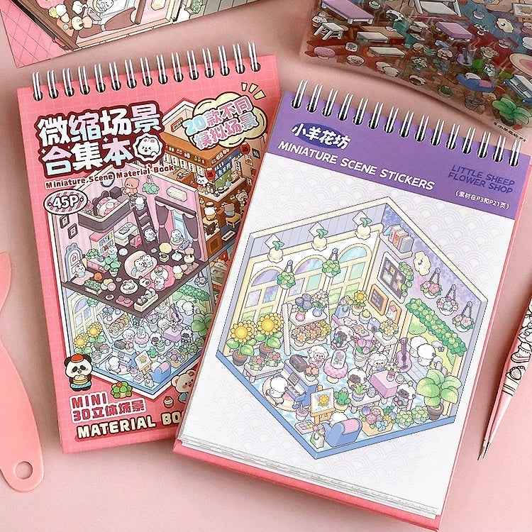 Miniature 3D Scene Stickers Scrapbook with 20 Pcs Unique Themes, Best Gifts, 1.0 | 2.0 | 3.0 | 4.0 | 5.0 | 6.0