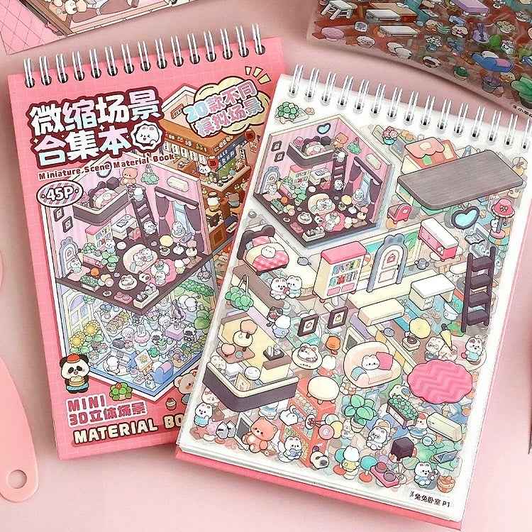 Miniature 3D Scene Stickers Scrapbook with 20 Pcs Unique Themes, Best Gifts, 1.0 | 2.0 | 3.0 | 4.0 | 5.0 | 6.0