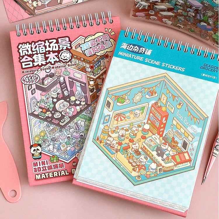 Miniature 3D Scene Stickers Scrapbook with 20 Pcs Unique Themes, Best Gifts, 1.0 | 2.0 | 3.0 | 4.0 | 5.0 | 6.0