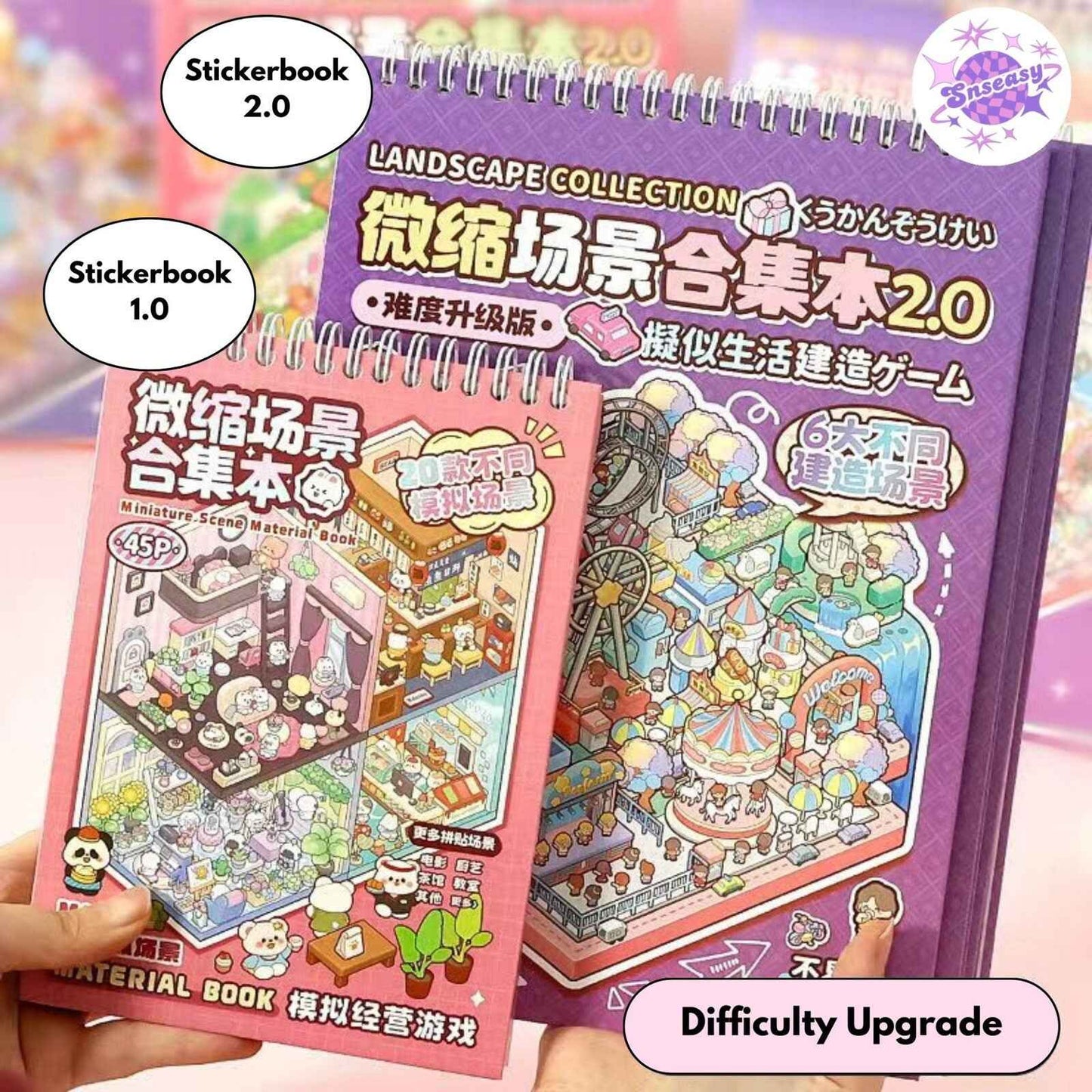 Miniature 3D Scene Stickers Scrapbook with 20 Pcs Unique Themes, Best Gifts, 1.0 | 2.0 | 3.0 | 4.0 | 5.0 | 6.0