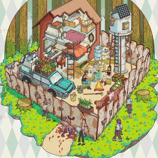 The End of the World – 3D Miniature Scene Stickers – 2 Theme Sets: Doomsday Cabin | Apocalypse Camp