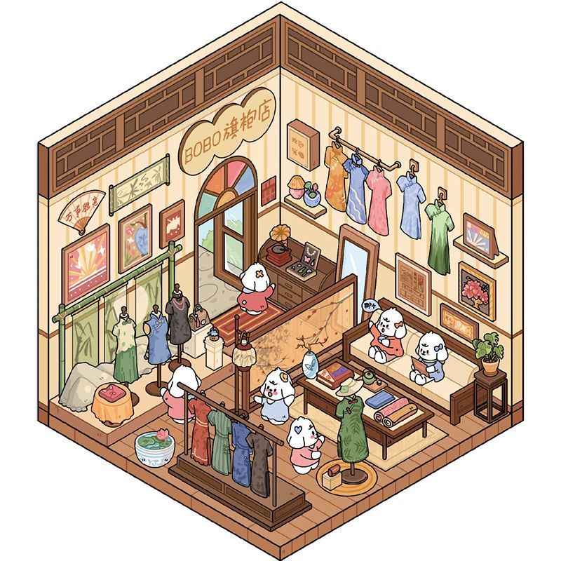 BoBo Puppy Sticker Book – 12 Fun-Themed Scenes | 3D Miniature Scene Stickers