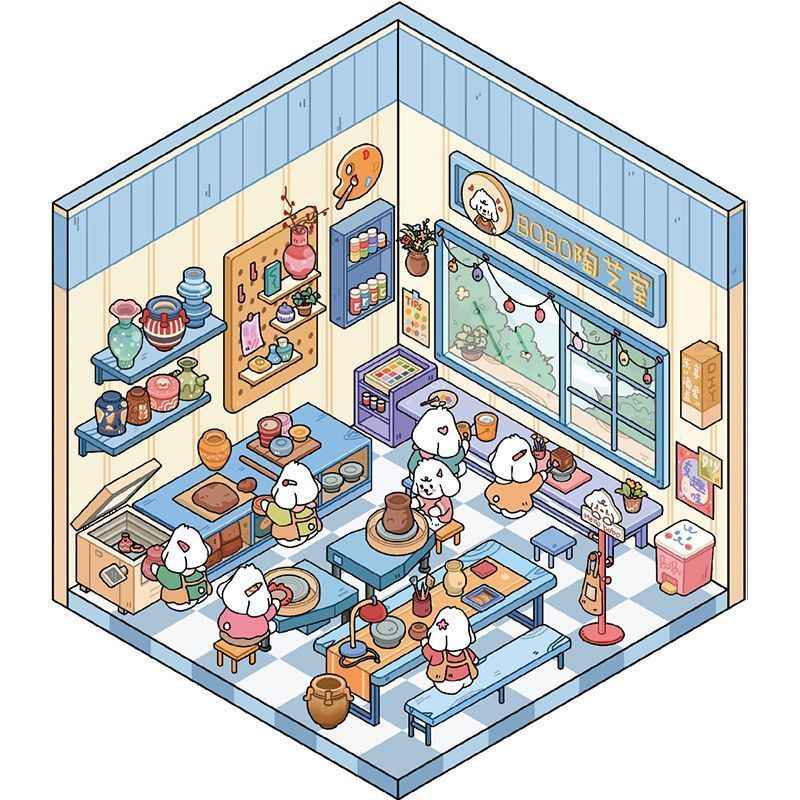 BoBo Puppy Sticker Book – 12 Fun-Themed Scenes | 3D Miniature Scene Stickers