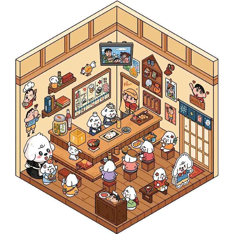 BoBo Puppy Sticker Book – 12 Fun-Themed Scenes | 3D Miniature Scene Stickers