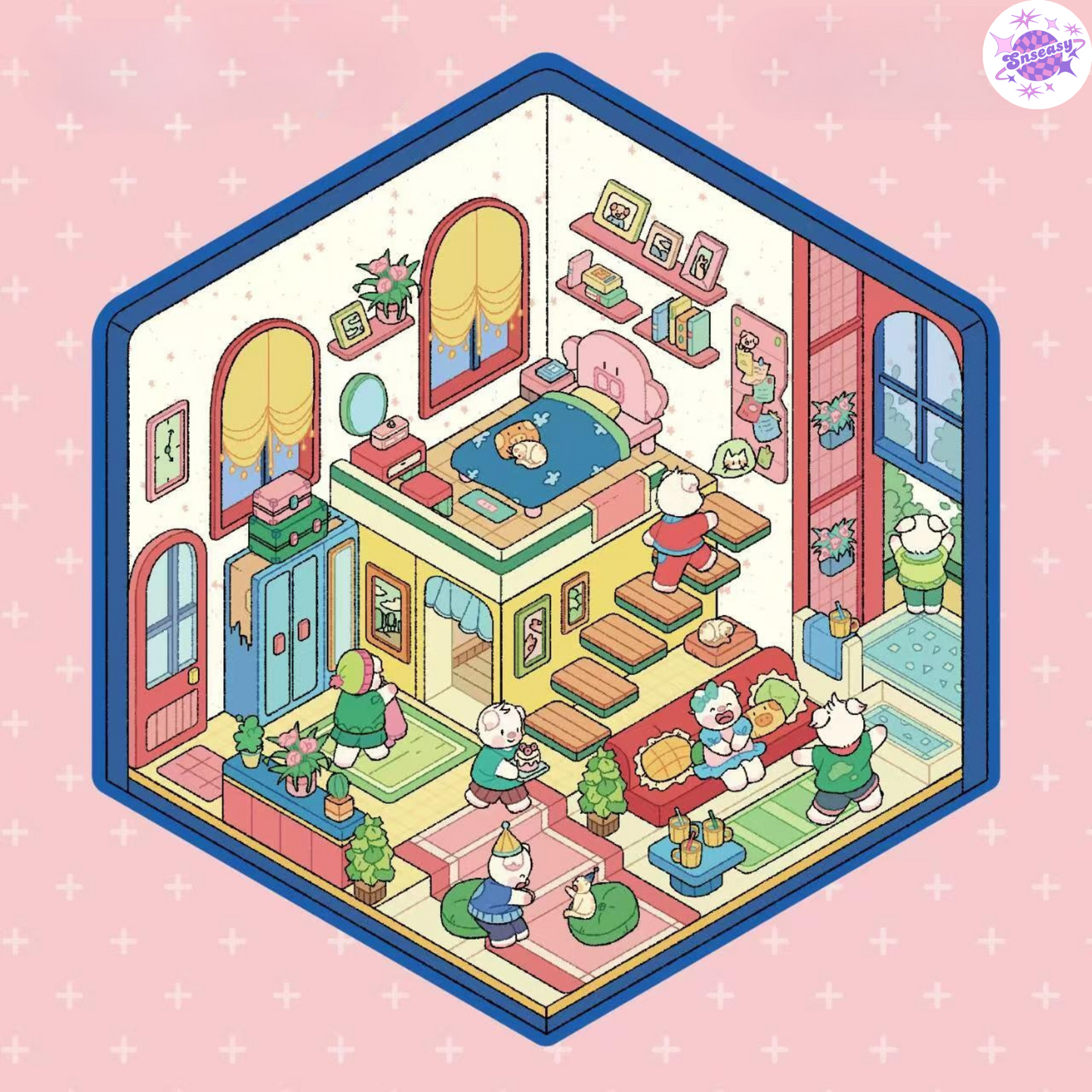 Miniature 3D Scene Stickers Scrapbook 7.0 – 20 Unique Themes: Purple Book (10 Themes) | Yellow Book (10 Themes)