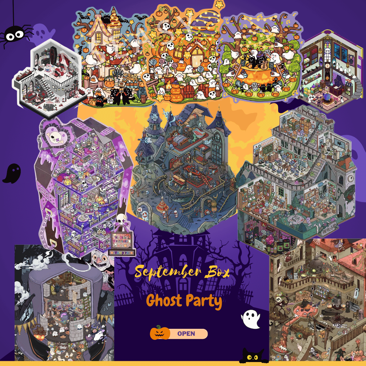 "Ghost Party" Scene Sticker Box