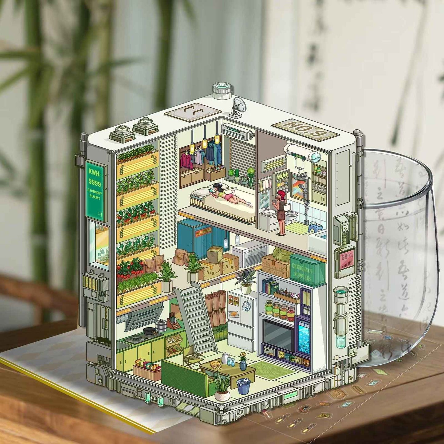 The End of the World – 3D Miniature Scene Stickers – 2 Theme Sets: Doomsday Cabin | Apocalypse Camp