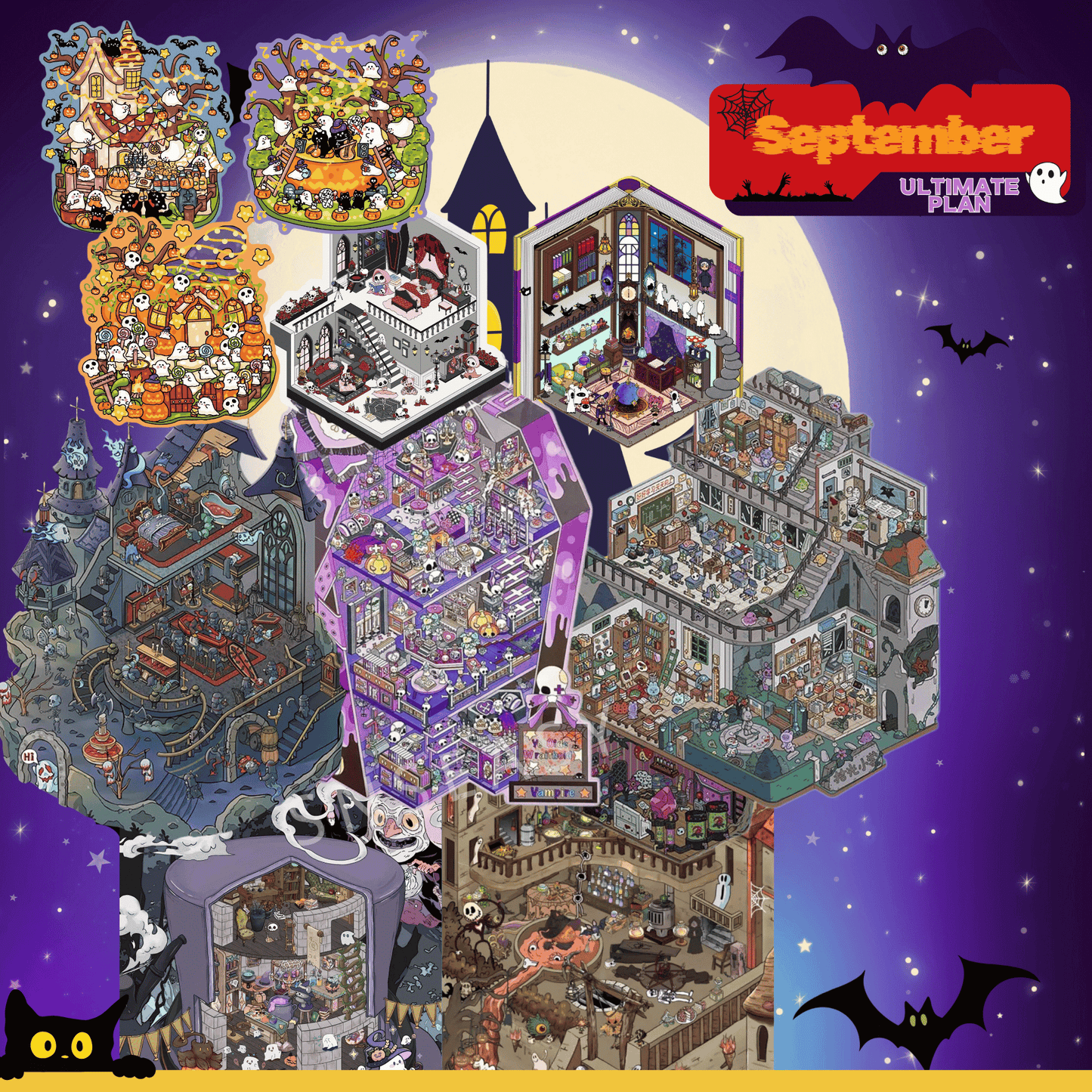 "Ghost Party" Scene Sticker Box